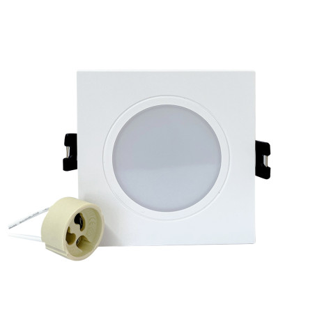 Spot carré blanc 93x93 mm GU10 220 V - Sanifer