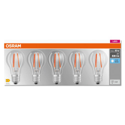 Ampoule LED Standard E27 60W Clair Froid (Lot de 5) - Sanifer