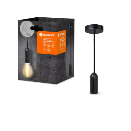 Suspension Pendule Rond Noir E27 - Sanifer