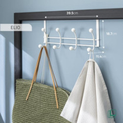 Porte manteau elio 4 Crochets blanc - Sanifer