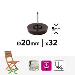 Patin glisseur à clouer diamètre 20 mm - Sanifer