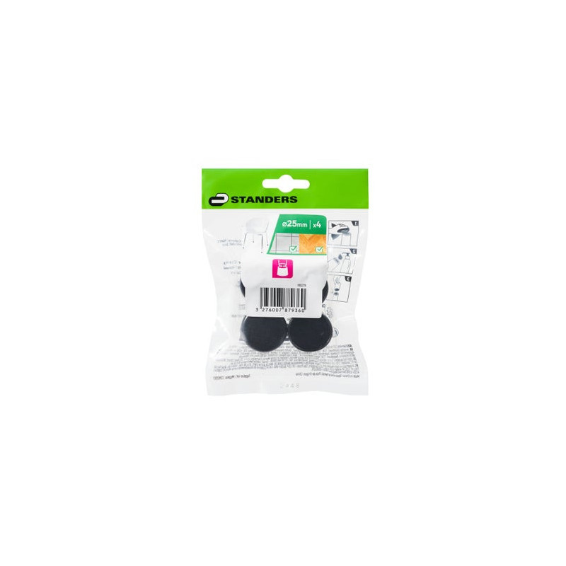 Embout enveloppant plastique noir diamètre 25 mm - Sanifer