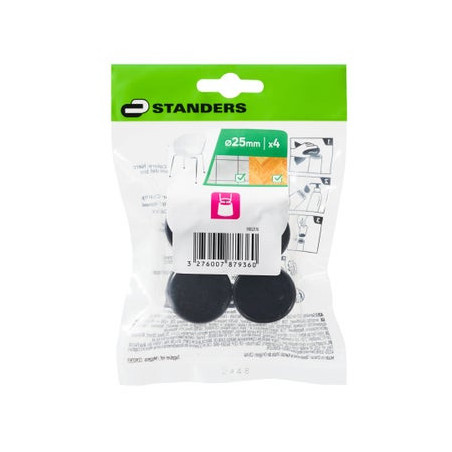 Embout enveloppant plastique noir diamètre 25 mm - Sanifer