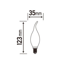 Ampoule led flamme coup de vent E14 3,4w 470lm dépoli 4000k - Sanifer
