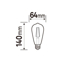 Ampoule LED Edison verre e27 3,4w 470lm claire 2700k  - Sanifer