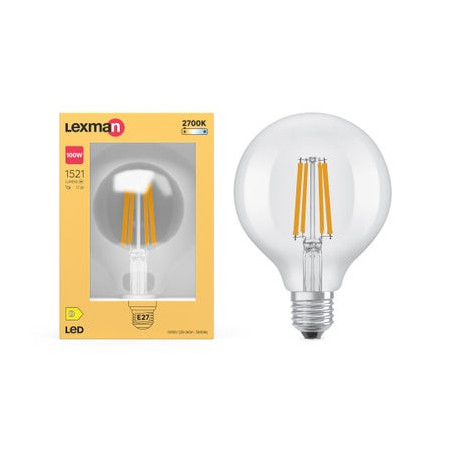 Ampoule LED globe125 mm E27 100W Clair 2700K - Sanifer