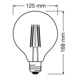 Ampoule LED globe125 mm E27 100W Clair 2700K - Sanifer