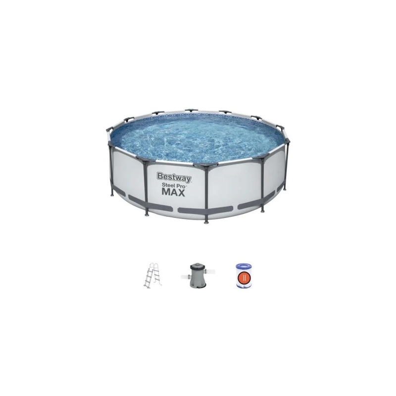 Piscine tubulaire D366xH100cm Ronde Steel Pro Max - Sanifer