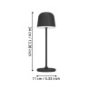 Lampe de table 11x34cm extérieure MANNERA noir - Sanifer