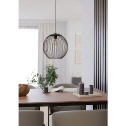 Suspension ALMANZORA  1XE27  noire et cuivre - Sanifer