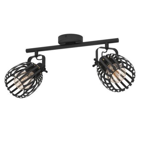 Suspension 2 lumière GIRONA  E27 noir et laiton brossé - Sanifer