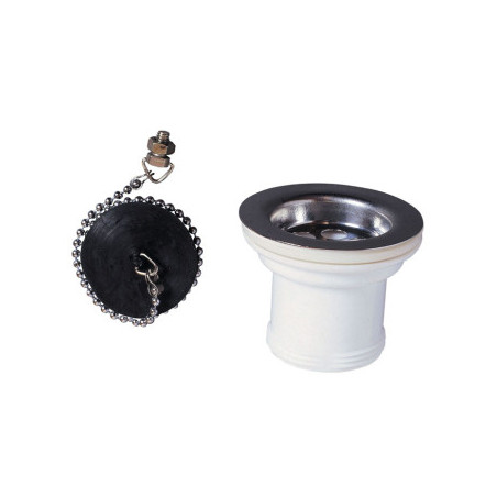 Bonde d'évier D50mm grille inox|Sanifer