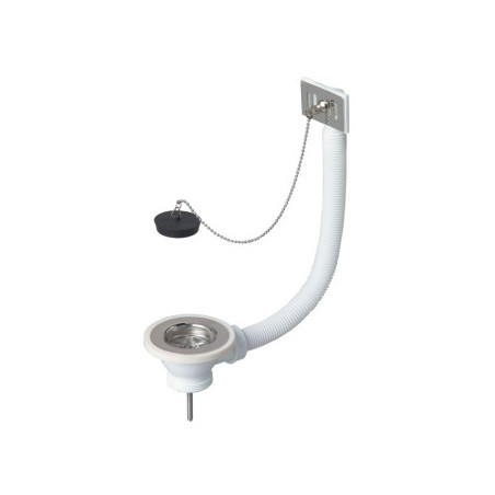 Bonde évier D60mm Grille Inox avec trop  plein|Sanifer