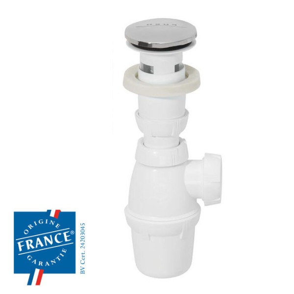 Vidage complet pour lavabo avec clapet inox|Sanifer