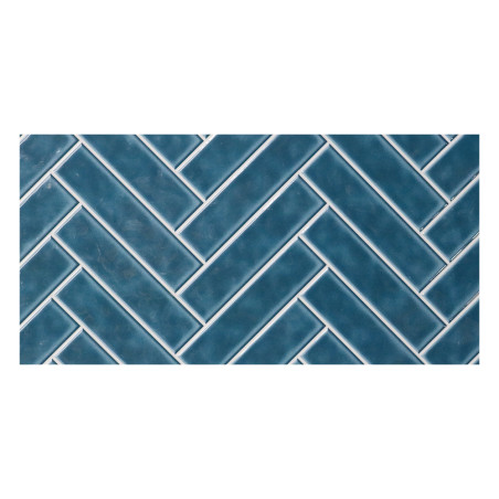 Carrelage sol 30x60cm  HERRIMGBONE DARK TEAL CE GLOSSY |Sanifer