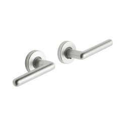 Poignée de porte-béquille /rosace aluminium argent sans trou | Sanifer