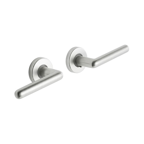 Poignée de porte-béquille /rosace aluminium argent sans trou | Sanifer