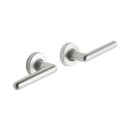 Poignée de porte-béquille /rosace aluminium argent sans trou | Sanifer