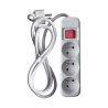 Bloc 3 prises 16A, avec interrupteur câble 1,5m, blanc, LEXMAN|Sanifer