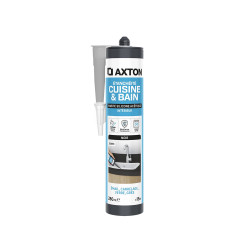 Mastic silicone cuisine/bain noir AXTON cartouche 280 ml|Sanifer