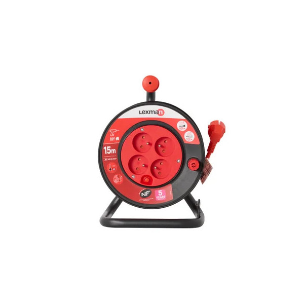 Enrouleur avec terre L.15 m H05VV-F 3G1.5 mm²|Sanifer