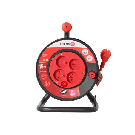 Enrouleur avec terre L.15 m H05VV-F 3G1.5 mm²|Sanifer