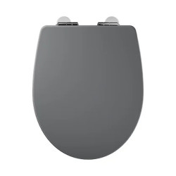 Abattant wc bois compresse purity frein de chute declipsable gris