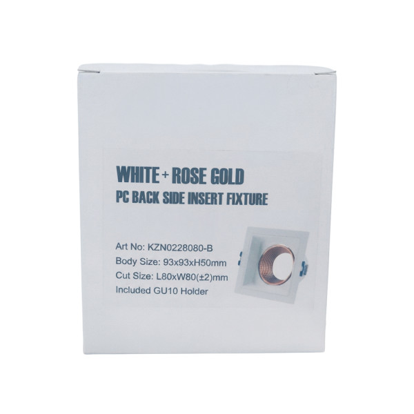 Spot carré blanc et doré 93x93 mm GU10 220 V - Sanifer