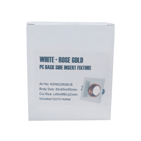 Spot carré blanc et doré 93x93 mm GU10 220 V - Sanifer