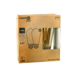 Ampoule led edison e27 4,2w 40w 470lm 2700k ambre lot de 2 LEXMAN|Sanifer