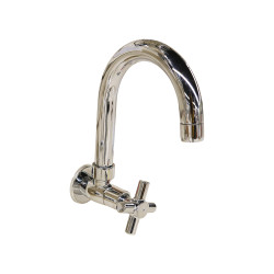 Robinet lavabo mural premier chromé X  H194|Sanifer