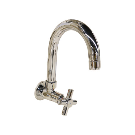 Robinet lavabo mural premier chromé X  H194|Sanifer