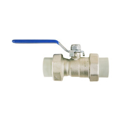 Vanne à bille double union gris PPR 20x20mm|Sanifer