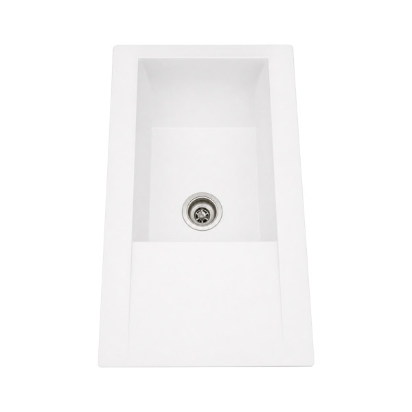 Evier de cuisine 86X50X20cm encastré blanc uni|Sanifer
