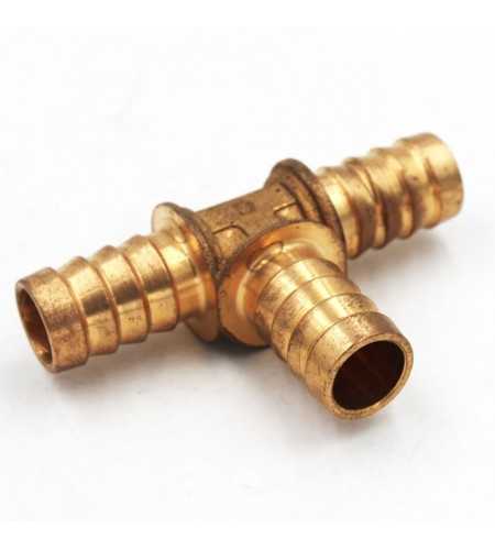 Raccord à sertir té égal 20mm en laiton pour tube PER