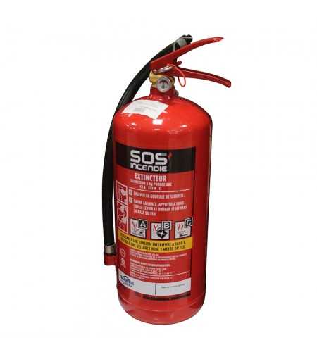 Extincteur à Poudre ABC 6 Kg – Norme CE, Idéal Voiture, Bateau, Camping-Car