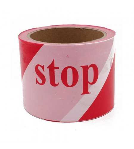 Bande signalétique rouge-blanc STOP 100m