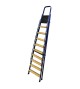 Escabeau 10 marches fer-bois