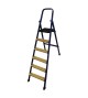 Escabeau 6 marches en bois ? structure en fer