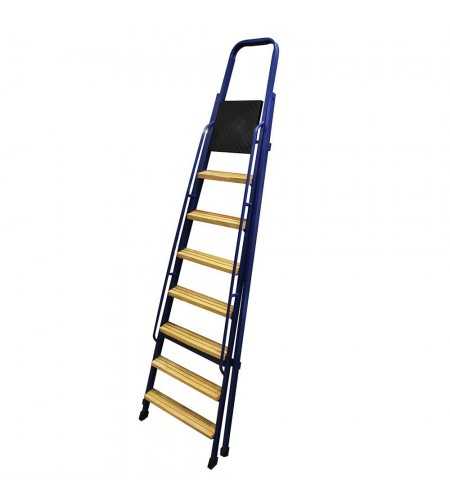 Escabeau 8 marches fer-bois