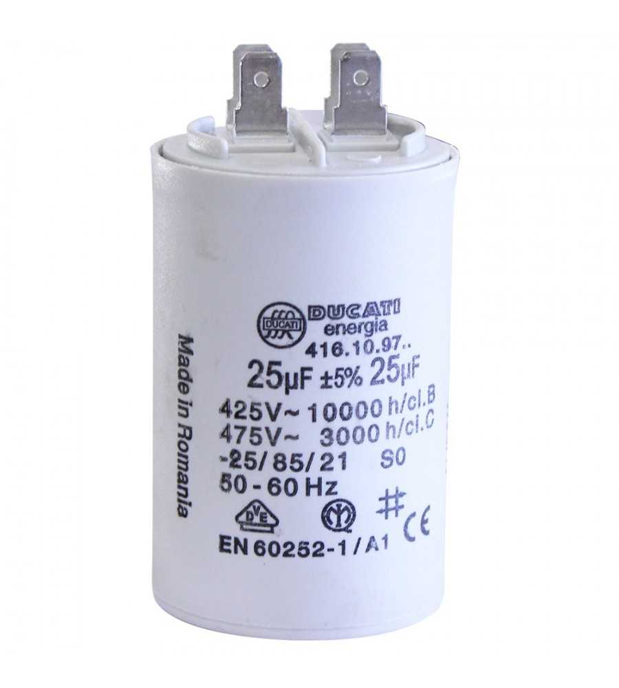 Condensateur broches 25µF-450V