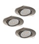 Spot plafonnier encastrable Tedo nickel Led GU10 5W - Lot de 3
