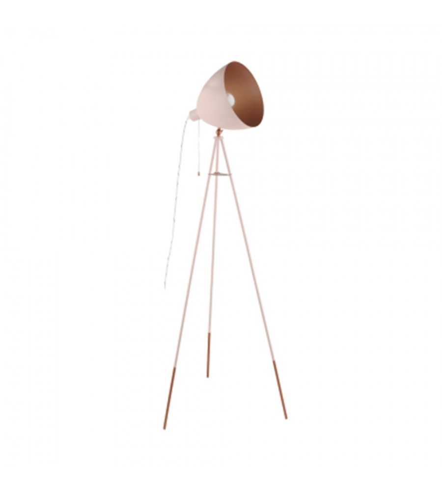 Lampadaire tripode rose pastel Chester-p H1500 E27 60W