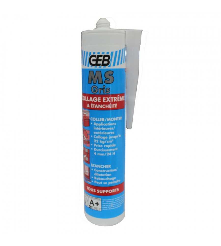 Colle mastic multi support Ms couleur 280ml gris* -  - meilleure qualité