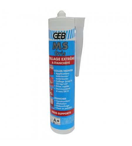 Colle mastic multi support Ms couleur 280ml gris* -  - meilleure qualité