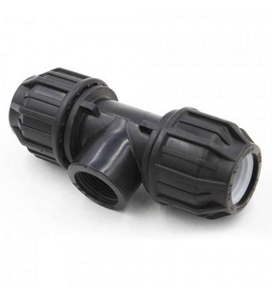 Raccord Té à compression taraudé 25x3-4