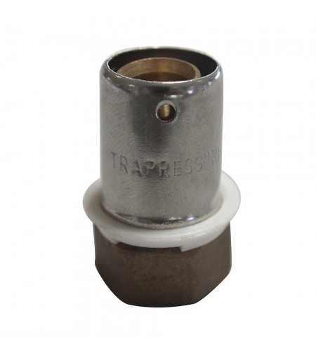 Raccord à sertir droit fixe femelle 16mm 1-2 en laiton pour tube PER