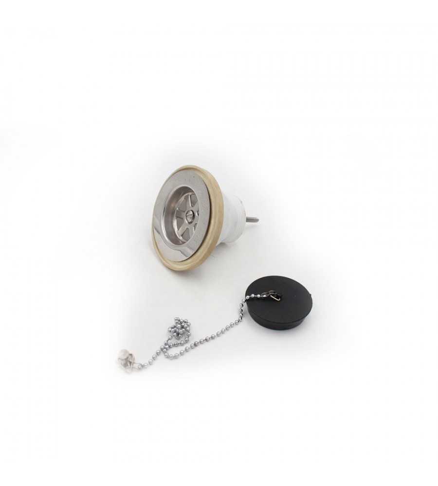 Bonde à bouchon pour évier en grès d60mm