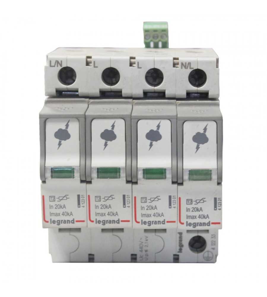 Parafoudre basse tension type T2 Imax 40kA 4P 440 V