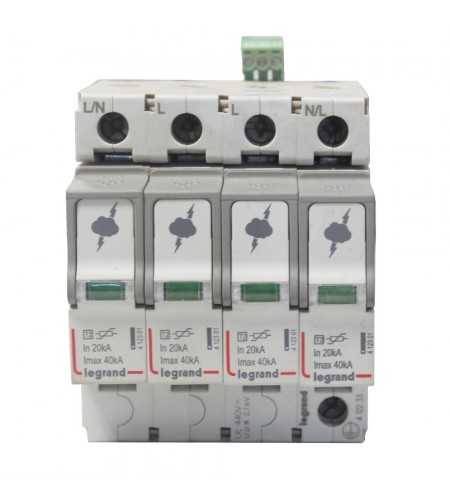 Parafoudre basse tension type T2 Imax 40kA 4P 440 V